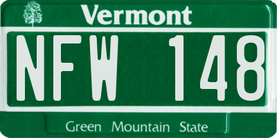 VT license plate NFW148