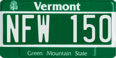 VT license plate NFW150