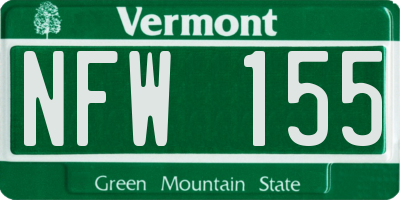 VT license plate NFW155