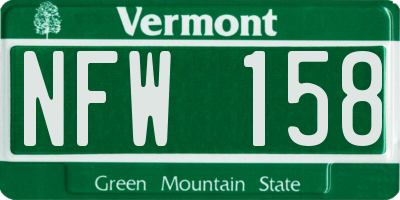 VT license plate NFW158