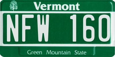 VT license plate NFW160