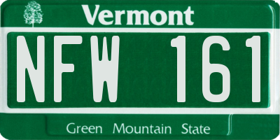 VT license plate NFW161