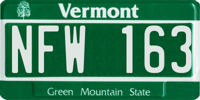 VT license plate NFW163