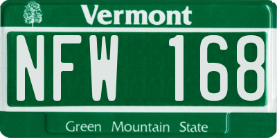 VT license plate NFW168