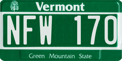 VT license plate NFW170