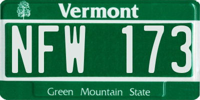 VT license plate NFW173