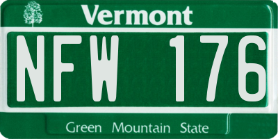 VT license plate NFW176