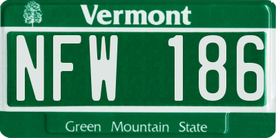 VT license plate NFW186