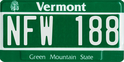 VT license plate NFW188