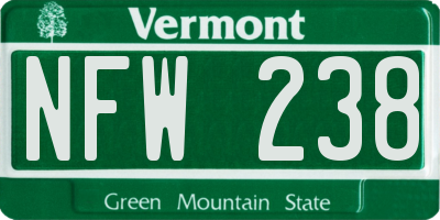 VT license plate NFW238