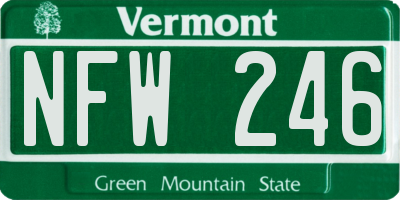 VT license plate NFW246