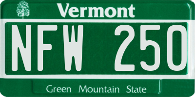 VT license plate NFW250