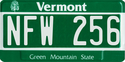 VT license plate NFW256