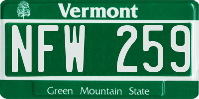 VT license plate NFW259