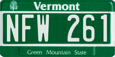 VT license plate NFW261