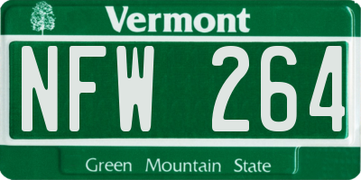 VT license plate NFW264