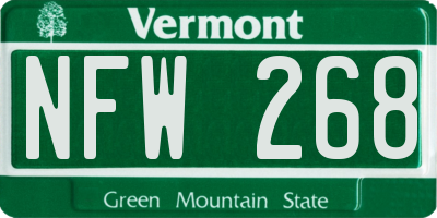 VT license plate NFW268