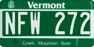 VT license plate NFW272