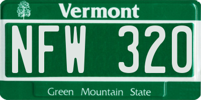 VT license plate NFW320