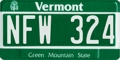 VT license plate NFW324