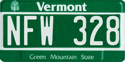 VT license plate NFW328