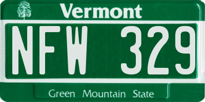 VT license plate NFW329