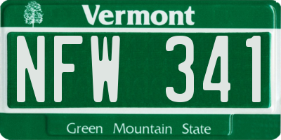VT license plate NFW341