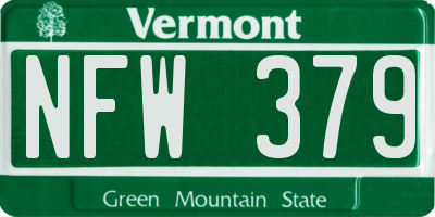 VT license plate NFW379
