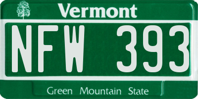 VT license plate NFW393