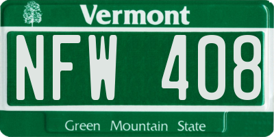 VT license plate NFW408