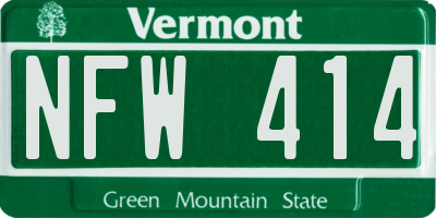 VT license plate NFW414
