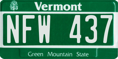 VT license plate NFW437