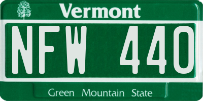 VT license plate NFW440