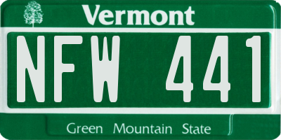 VT license plate NFW441