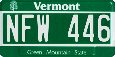 VT license plate NFW446