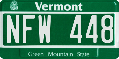 VT license plate NFW448