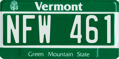 VT license plate NFW461