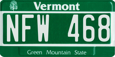 VT license plate NFW468