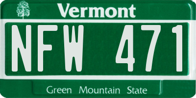 VT license plate NFW471