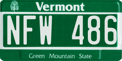 VT license plate NFW486