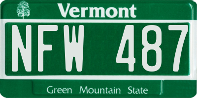 VT license plate NFW487