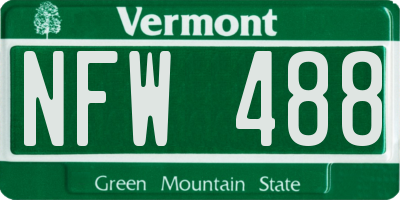 VT license plate NFW488