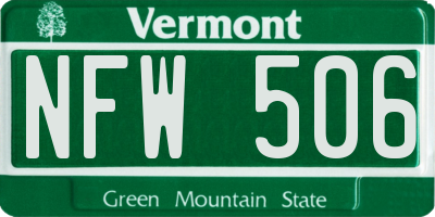 VT license plate NFW506
