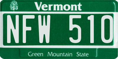 VT license plate NFW510