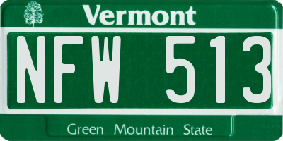 VT license plate NFW513