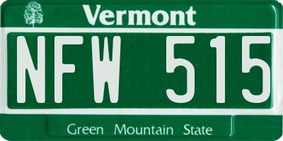 VT license plate NFW515