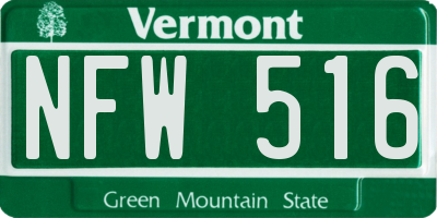 VT license plate NFW516