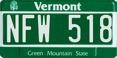 VT license plate NFW518
