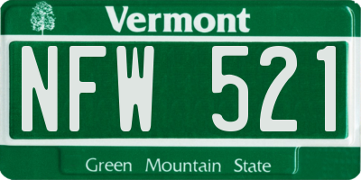 VT license plate NFW521