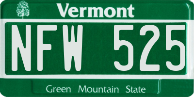 VT license plate NFW525